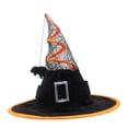 thumbnail image 1 of Sombrero de Halloween para cosplay, adulto unisex, con forma de sombrero puntiagudo de mago o bruja. Amarillo, 1 of 9