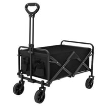ChicHomey Foldable Heavy Duty Wagon Cart - 176lbs Load Capacity, Utility Wagon with Adjustable Handle,4 Anti-Slip Wheels & Spacious Storage