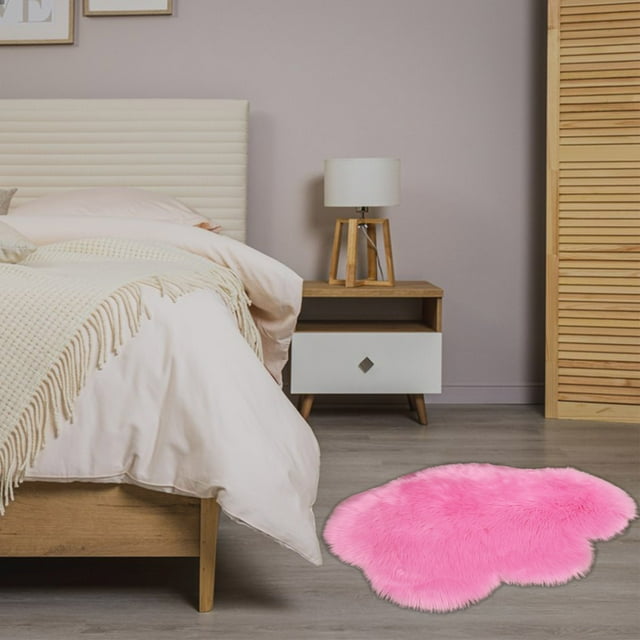 uhnmki Imitation Wool Carpet Living Room Shag Carpet Simple Oval Bedroom Machine Washable Floor Mat
