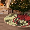 thumbnail image 5 of Daiia Mythical Red Stag Illustration Drawing Merry Christmas Tree Skirt , Xmas Large Lace-up Tree Skirt, Santa Snowflakes Rustic Home Decorations New Year Party Farmhouse Decor-30", 5 of 6
