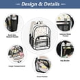thumbnail image 5 of PVC Transparent Backpacks Clear Backpack for Travel and Outings Cute Pink and Blue Flowers, 5 of 7