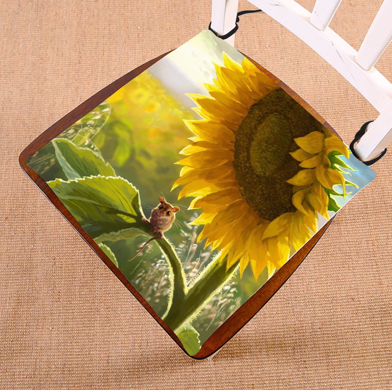 YKCG Sunflower Artwork Home Decor Seat Cushion Chair Cushion Floor
