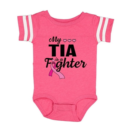 

Inktastic Breast Cancer Awareness My Tia is a Fighter Gift Baby Boy or Baby Girl Bodysuit