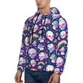 thumbnail image 3 of Picia Skull mushroom rainbow space Pattern Casual Men's Hoodie - Lightweight Hooded Sweatshirt with Kangaroo Pocket, Comfortable Pullover for Everyday, Travel-Medium, 3 of 7