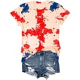 thumbnail image 4 of Womens Business Tops Graphic Print Short Sleeve Round Neck Rugby Shirt for Women,Beige,L, 4 of 4