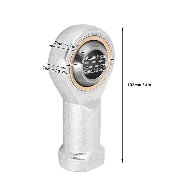 Thread Rod Ends Bearing Assembled Self Lubricating Right Hand Female Thread SI20t K for Instrument