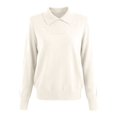 thumbnail image 4 of Comdrip Womens Knit Sweater, Warm Sweaters for Women V Neck Classic Soft Pullover Sweater Loose Casual Long Sleeve 2025 Fall Winter Work Sweaters for Women office White XL, 4 of 9