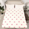 thumbnail image 2 of Homewish Kawaii Love Heart Queen Sheet Sets for Girl, Girly Pink Cartoon Flat Sheet, Cute Princess Style Queen Fitted Sheet, Lightweight Room Decor, 4pcs, 2 of 7