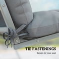 thumbnail image 4 of 4-Piece Patio Chair Cushion Set, Light Grey Replacement Seat and Back Cushions with 2 Pillows, Fade-Resistant Polyester, Tufted Design for 3-Seater Garden Swing or Outdoor Bench, 4 of 7