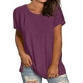 thumbnail image 2 of Womens T Shirts Short Sleeve Crewneck Loose Summer Spring Tops Short Sleeve Oversized T Shirts Fashion Basic Casual Tee Clothes 2025 Trendy, 2 of 4