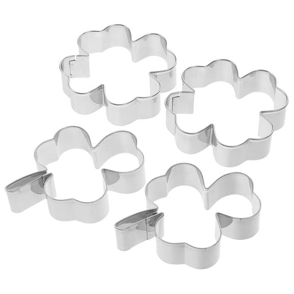 4PCS Stainless Steel Shamrock and Cookie Cutters St. Patrick's Day Baking Molds Reusable for Holiday Celebrations