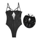 thumbnail image 2 of Lencería delgada para mujer Ropa de dormir sexy para mujer Cuerpo de encaje con tiras, L, Negro Inevent XX000067-11, 2 of 7