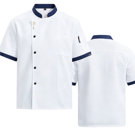 Chef Shirts For Women Men Short Sleeve Chef Coat Lightweight Breathable Summer Kitchen Uniform With Pockets Moisture Wicking Bakery Restaurant Cooking