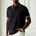 thumbnail image 3 of BRANROY Men's Short Sleeve Classic Polo Shirt - Business Casual Slim Fit Collared Top for Men, Lightweight Breathable Summer Shirts, Father's Day Gift for Office,Black,L, 3 of 6