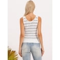 thumbnail image 3 of DARING DIVA Women's Striped Sleeveless Crew Neck Knit Casual Cami Tops XS White, 3 of 6