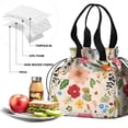 thumbnail image 4 of Boho Bohemia Flower Drawstring Lunch Bag Women - Drawstring Lunch Bag Insulated for Work Office - Stain-Resistant Large Lunchbags for Women with Multi-Pockets, 4 of 6
