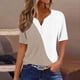 thumbnail image 2 of Camisetas Casuales de Mujer con Cuello en V Camiseta de Color Sólido, Manga Corta Casual Top para el Uso Diario, 2 of 4