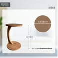 thumbnail image 5 of Ultimate Premium Products C-Shaped End Table with Rolling Wheels, Brown, 5 of 5