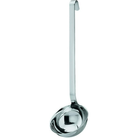 

Stainless Steel Hooked Handle Ladle with Pouring Rim 5.4-Ounce