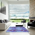 thumbnail image 7 of Ahgly Company Machine Washable Indoor Square Transitional Crystal Blue Area Rugs, 6' Square, 7 of 7