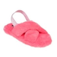 thumbnail image 4 of Kensie Cute Cross Strap Faux Fur Home Slippers, Fuchsia (Women's), 4 of 9
