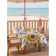 thumbnail image 2 of Outdoor Tablecloths with Umbrella Hole & Zipper, Colorful Daisy Floral Rectangle Tablecloth 60x120 Inch, Spring Flowers Botanical Leaves Rustic Waterproof Table Cloth, Patio/Pool/Picnic Table Covers, 2 of 8