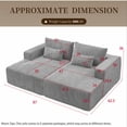 thumbnail image 2 of Aukfa 87" Oversized Double Chaise Lounge Indoor Chair Boneless Couch for Living Room, 4 Pillows, Beige, 2 of 9