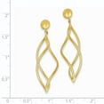 thumbnail image 2 of 14K Yellow Gold Curved Tube Dangle Earrings, 2 of 2