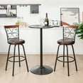 thumbnail image 4 of Costway Set of 4 24/30 Inch Adjustable Swivel Barstools Metal Dining Chairs Black&Brown, 4 of 9