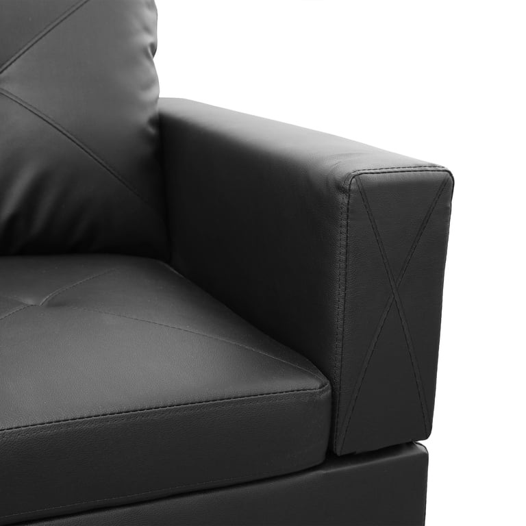 Hommoo Faux Leather Modern Sectional Sofa, Living Room Furniture