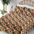 thumbnail image 3 of Ambesonne Vintage Floral Fitted & Flat Sheet with Sham 3 Pcs Set, Abstract Roses Wild, Twin, Dark Green and Orange, 3 of 5