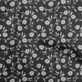 thumbnail image 1 of oneOone Viscose Jersey Navy Gray Fabric Floral Retro Sewing Craft Projects Fabric Prints By Yard 60 Inch Wide, 1 of 5