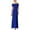 Blue, variant on Womens Blue Zippered Ruched At Back Of Waist Sleeveless Off Shoulder Full-Length Evening Fit + Flare Dress 2