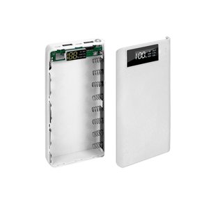 Portatif 18650 Chargeur de batterie USB Type C LCD Affichage DIY Banque d'électricité mobile Case-White
