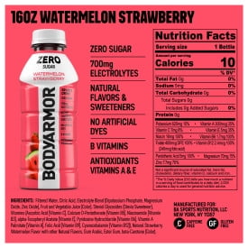 BODYARMOR Zero Sugar Watermelon Strawberry, 16 fl oz, 12 Pack photo 3