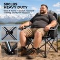 thumbnail image 3 of Alvantor Oversized Folding Camping Chair, Heavy Duty Outdoor Chair with Cup Holder Storage and Cooler Bag, 500 LBS, 3 of 7