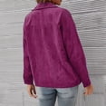 thumbnail image 5 of Corduroy Jacket Women Casual Double Breasted Blazer Jacket Plain Notched Long Sleeve Suit Coats Regular Fit Solid Work Office Business Longline Suit Jackets Ladies Autumn Winter, 5 of 6