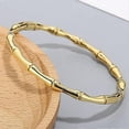 thumbnail image 4 of Stainless Steel Bamboo Style Classic Plain Open Clasp Bangle Bracelet, 4 of 5
