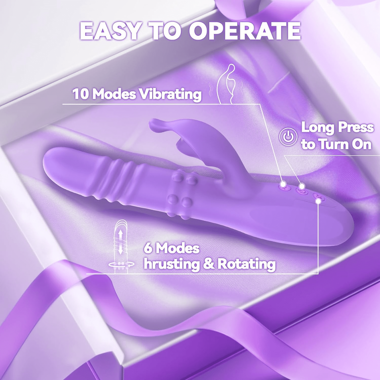 4 in 1 Thrusting Dildo Adult Toys with 6 Thrusting & Rotating, 10 Vibrating Modes Vibrator,Clitoral Stimulator G-Spot Vibrator Sex Toys for Women