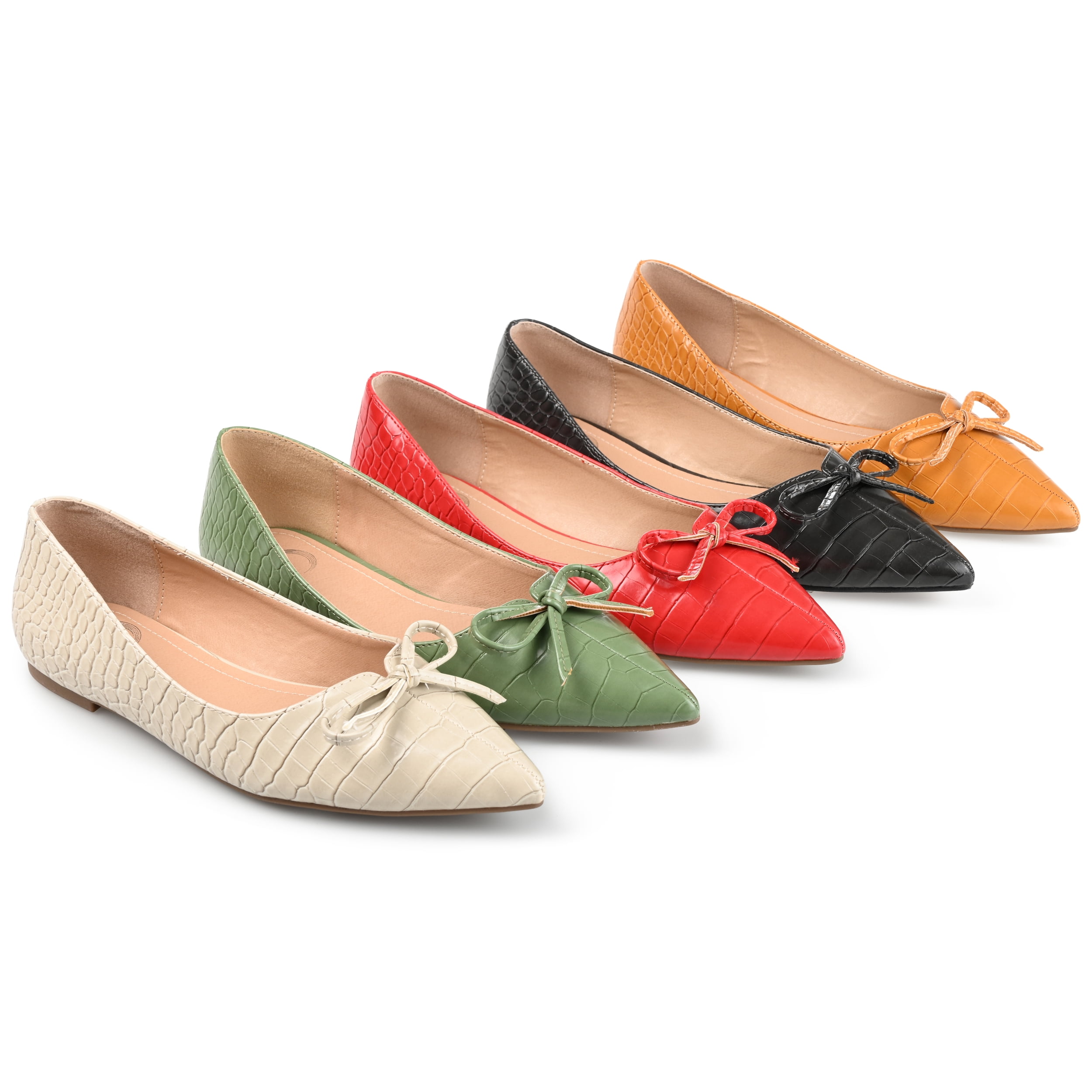 Journee Collection Womens Devalyn Ballet Pointed Toe Slip On Flats