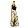 thumbnail image 5 of Bimba Long Flaired Cotton Skirt Boho Style Maxi Elastic Waist Bottoms, 5 of 6