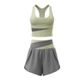 thumbnail image 3 of Uobin Women 2 Pieces Yoga Set Sexy Color Block Crop Tank Tops And High Waist Shorts Casual Activewear Outfits, 3 of 3