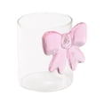 thumbnail image 1 of Vaso de cristal, transparente, redondo, elegante, con decoración de lazo, para agua helada, bebidas, leche, bebidas frías o calientes, batidos., 1 of 9
