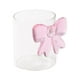 thumbnail image 1 of Vaso de cristal, transparente, redondo, elegante, con decoración de lazo, para agua helada, bebidas, leche, bebidas frías o calientes, batidos., 1 of 9