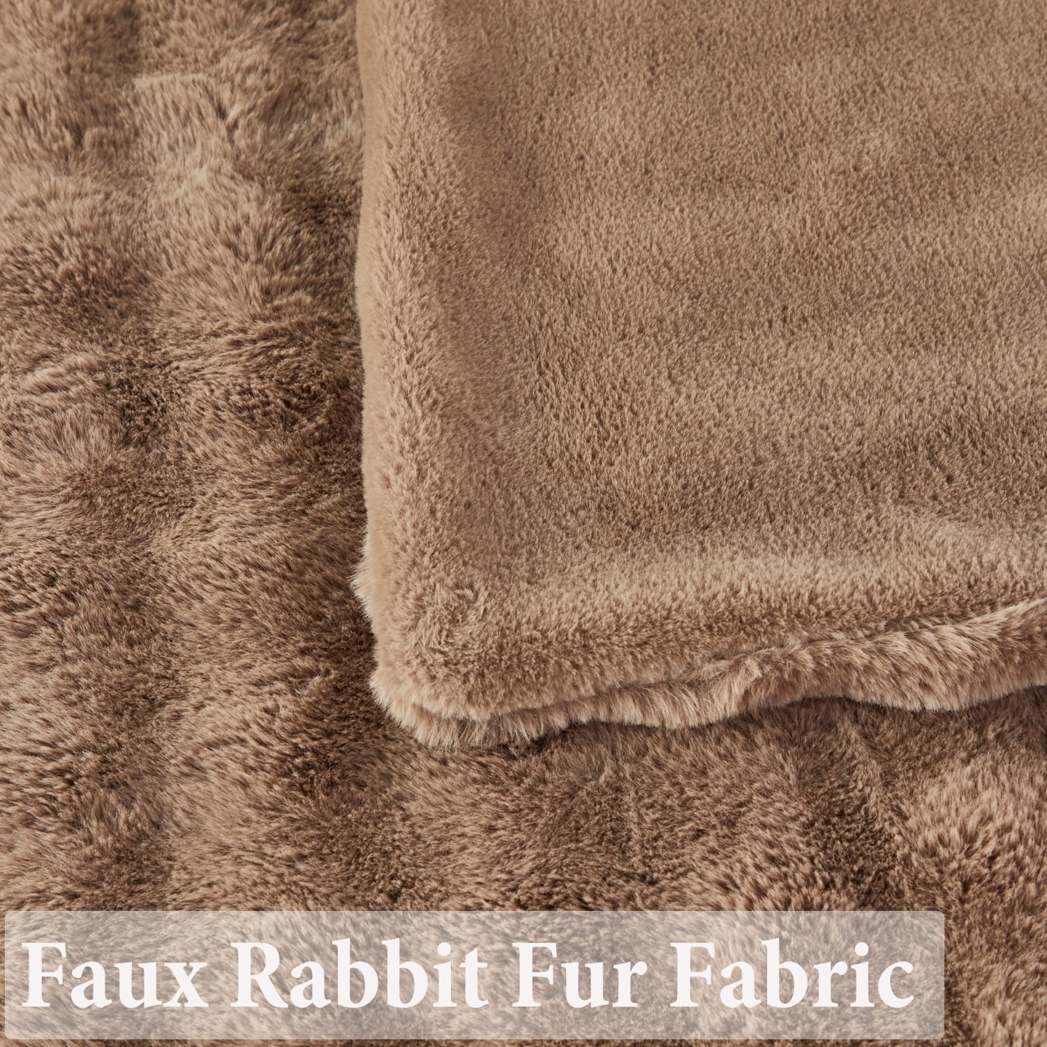 URBONUR Brown Luxury Bubble Throw Blanket for Couch Bed Chair, Faux Rabbbit Fur Soft Throw Blanket, luxury Plush Fluffy Throw Soft Warm Blanket 51×63 Inches