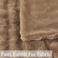 thumbnail image 6 of URBONUR Faux Rabbit Brown Polyester Throw, 63" x 79", 6 of 9