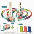thumbnail image 6 of Automatic Domino Train, Dominos Set for Kids Creative Domino Game Toy for Children, Dominoes for Toppling (Pink, 60pcs Dominoes), 6 of 10