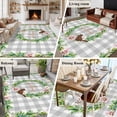 thumbnail image 5 of 5'x7' Area Rugs for Living Room Bedroom, Spring Botanical Washable Rug Carpet Runner Indoor Outdoor, Garden Birds Floral Leaves Gray Plaid Non Slip Floor Mats Area Rug for Kitchen, Nursery, 5 of 8