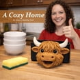 thumbnail image 5 of Highland Cow Sponge Drain Rack, Kitchen Storage Rack, Cartoon Storage Box, 3D Design, 5 of 7