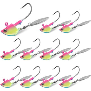  Underspin Jig Head Hooks, Swimbait Jig Heads with Willow Blade  12pcs Fishing Jig Heads Colorful Weighted Spinner Jigs Lures for Crappie  Bass Trout Walleye Fishing : Sports & Outdoors